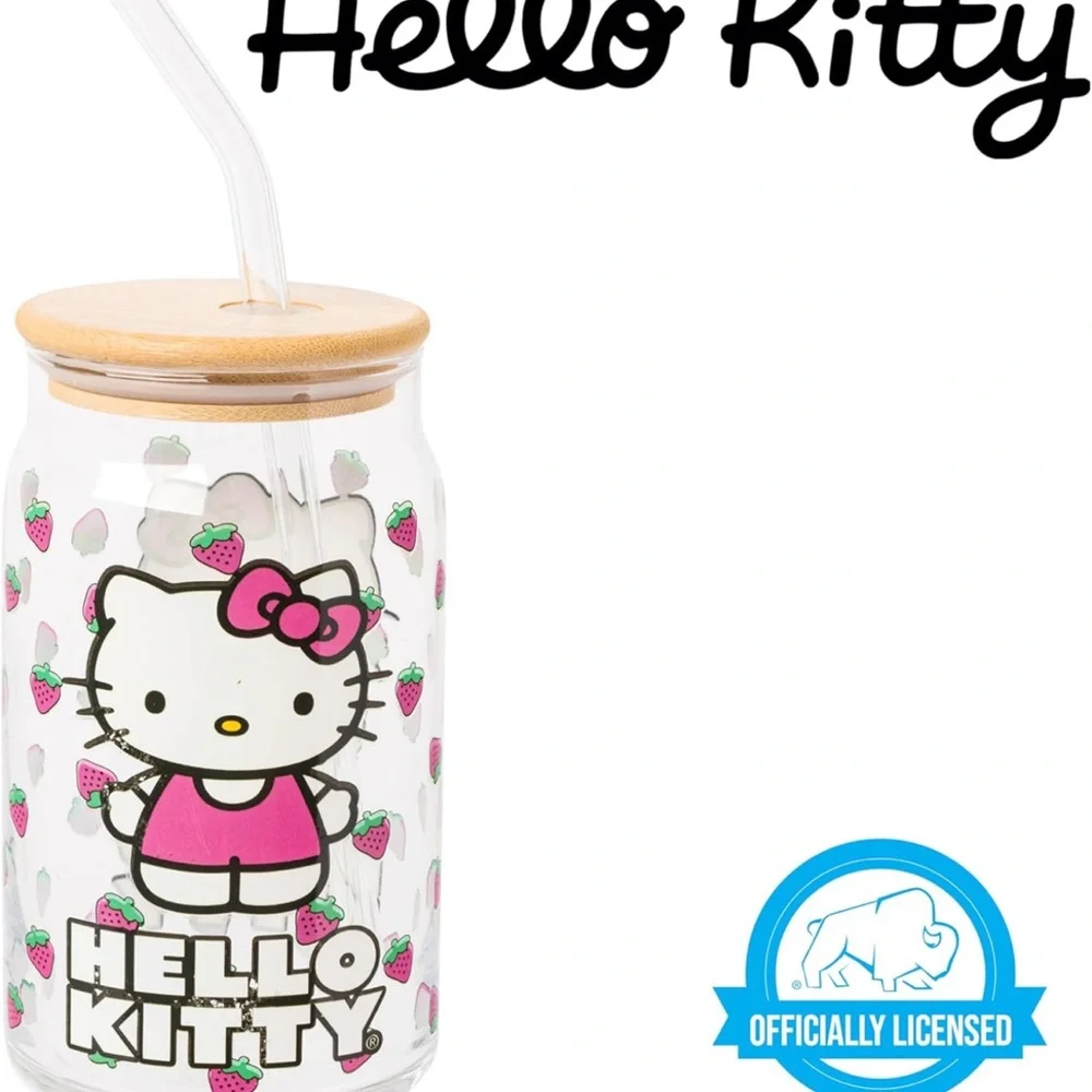 Hello Kitty Glass Tumbler with Straw - Picture 8 of 8